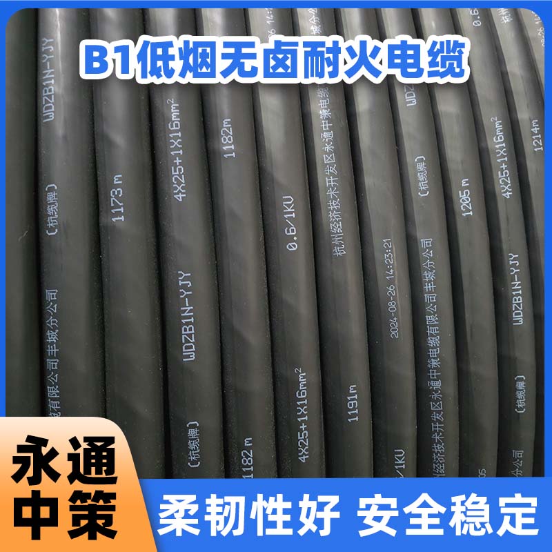 永通中策WDZB1N-YJY 4×25+1×16平方低煙無鹵B1電纜廠家